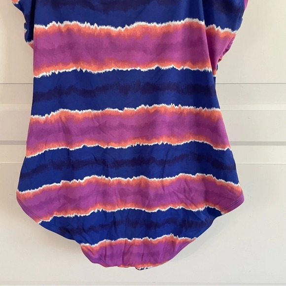 Tommy Bahama one piece striped tie dye ombre patterned swimsuit 11501 - Picture 9 of 10